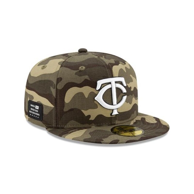 Green Minnesota Twins Hat - New Era MLB Armed Forces Weekend 59FIFTY Fitted Caps USA2139076